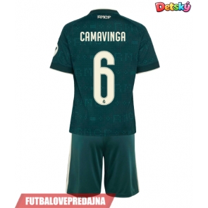 Lacne Dětský Futbalové dres Real Madrid Eduardo Camavinga #6 2026-27 Krátky Rukáv - Preč (+ trenírky)